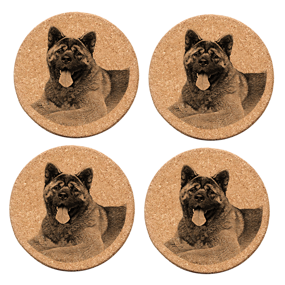 Akita Dog Coaster Set