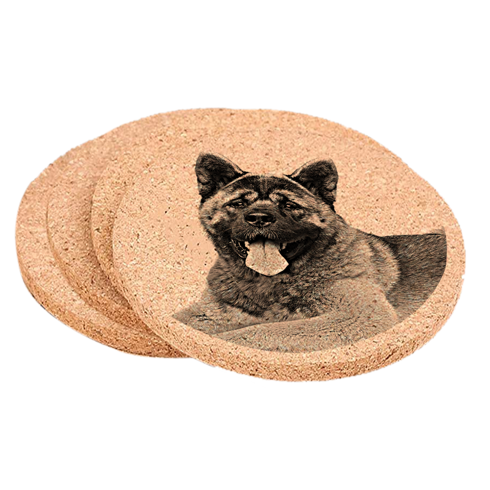 Akita Dog Coaster Set