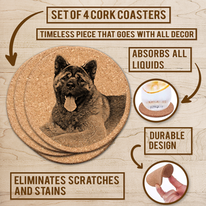 Akita Dog Coaster Set